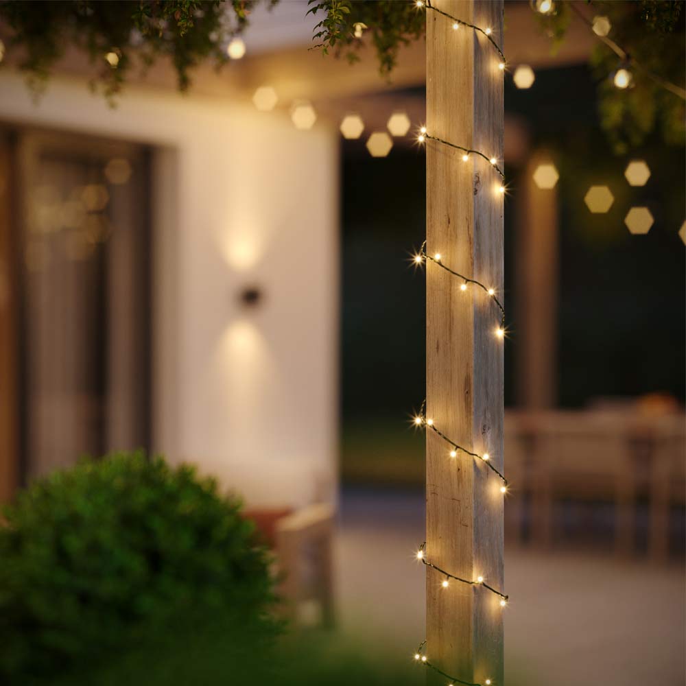 Warm White & White Solar Fairy Lights - 1000 DualWhite LEDs