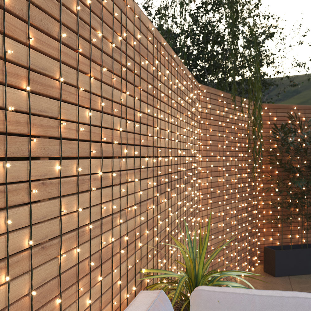 Warm White & White Solar Fairy Lights - 1000 DualWhite LEDs