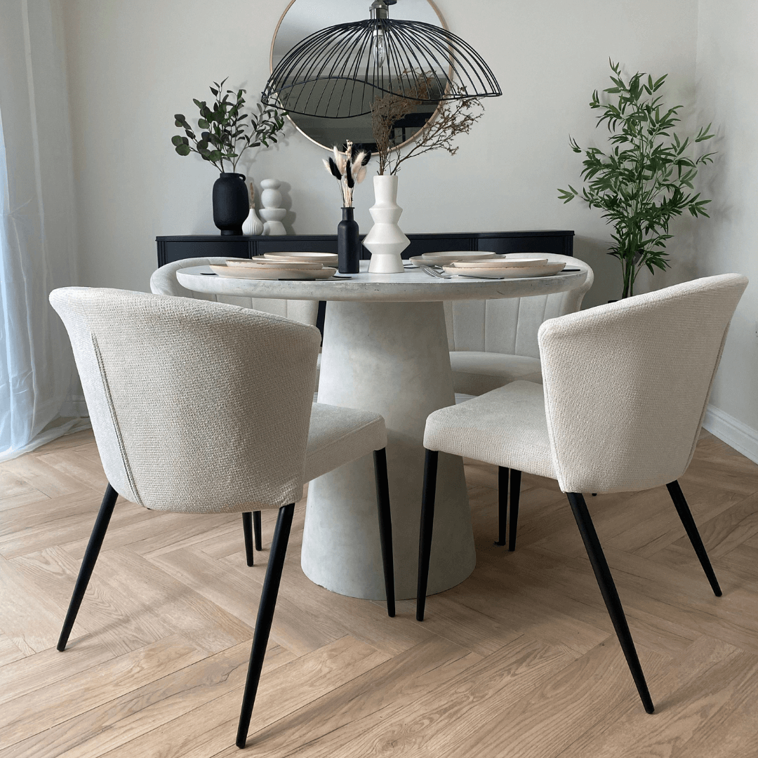 White Rees Dining Chairs (x4)