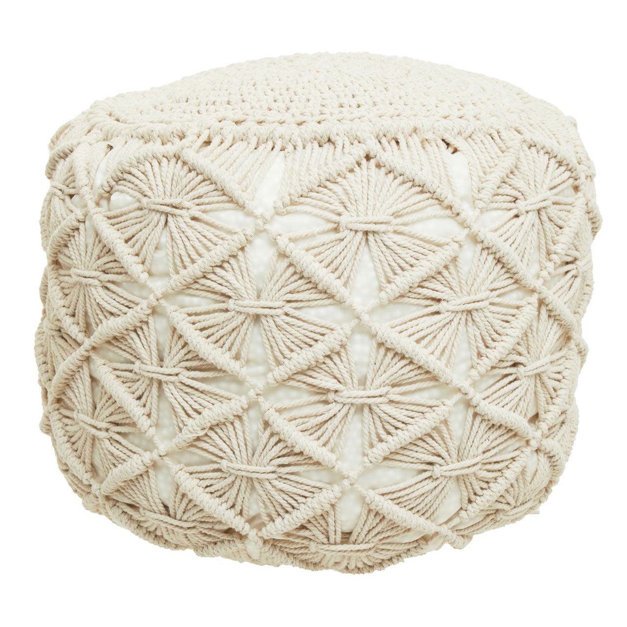 White woven deals pouf