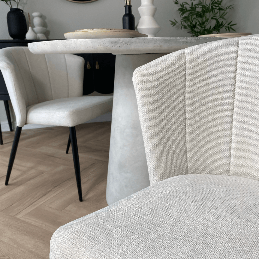 White Rees Dining Chairs (x4)