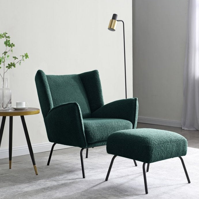 Green Accent Chair & Footstool