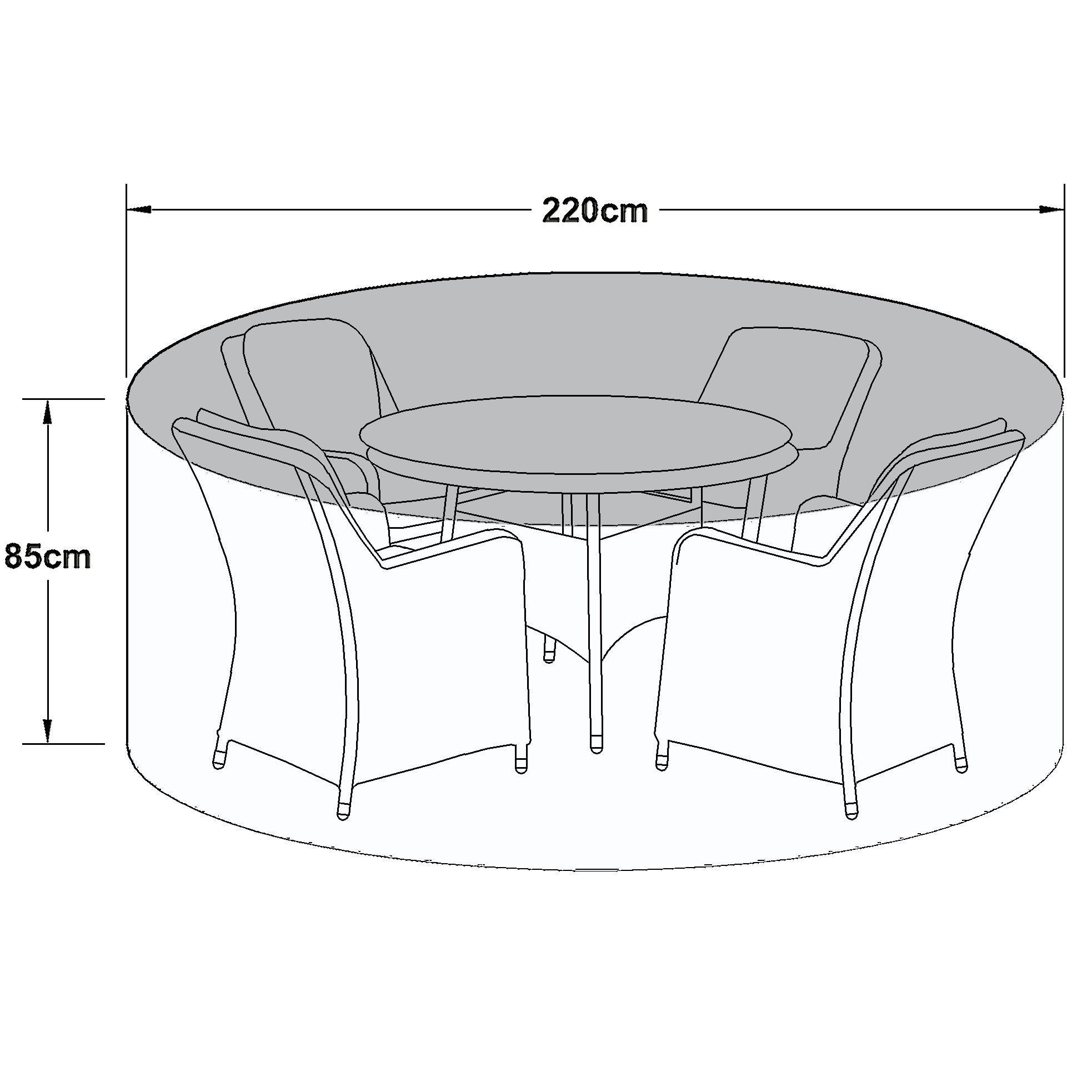 Outdoor Cover for 4 Seat Round Dining Set