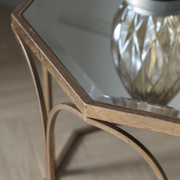 Champagne Coffee Table With Mirrored Top