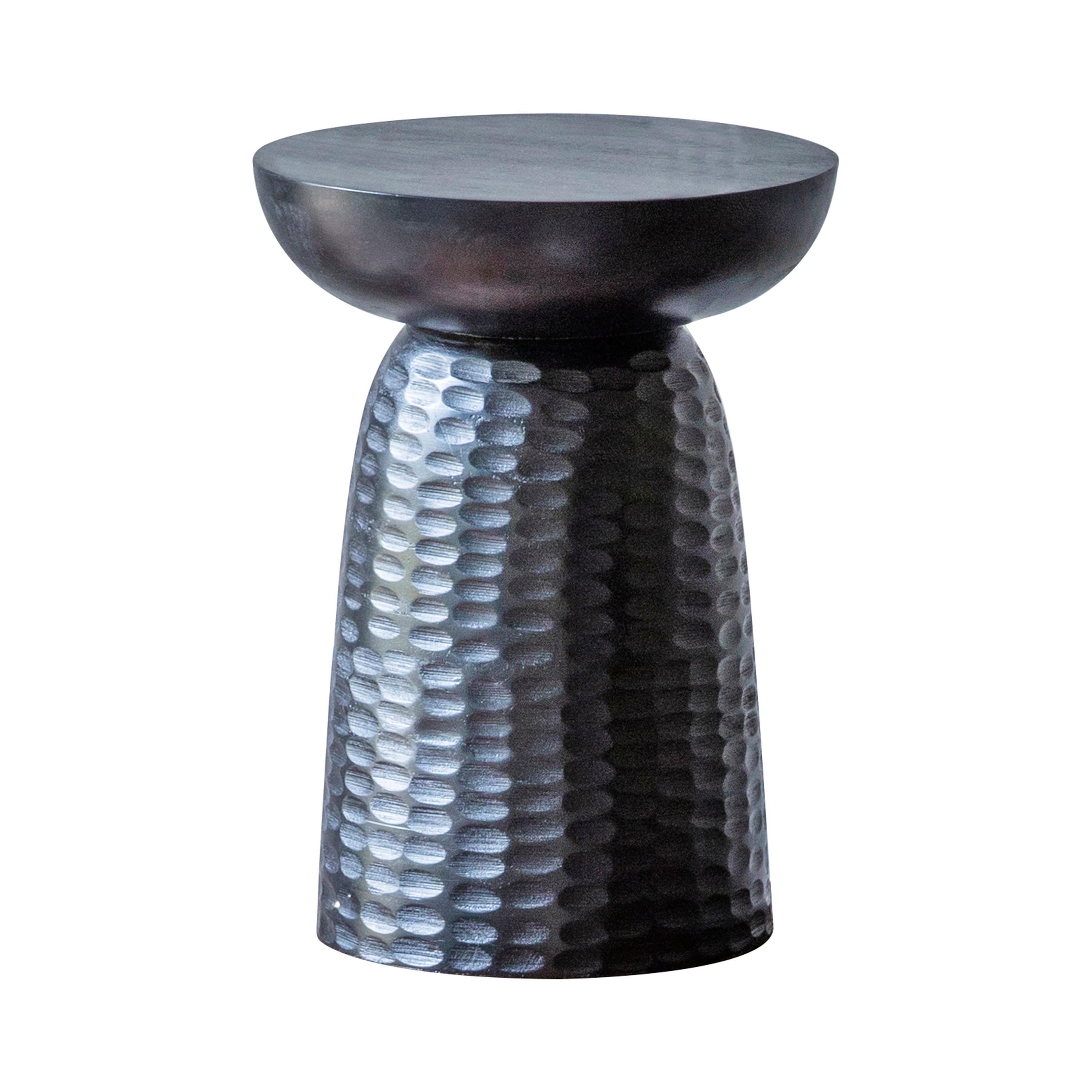 Black Geometric Circular Side Table