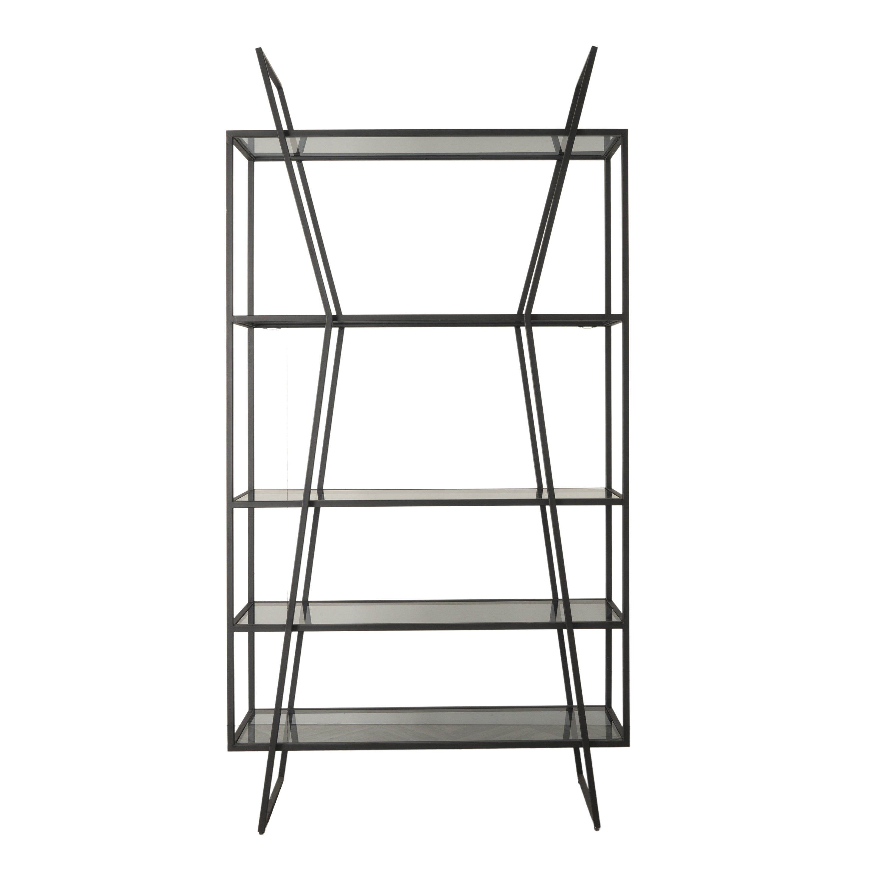 Loft Black Iron & Glass Display Shelving