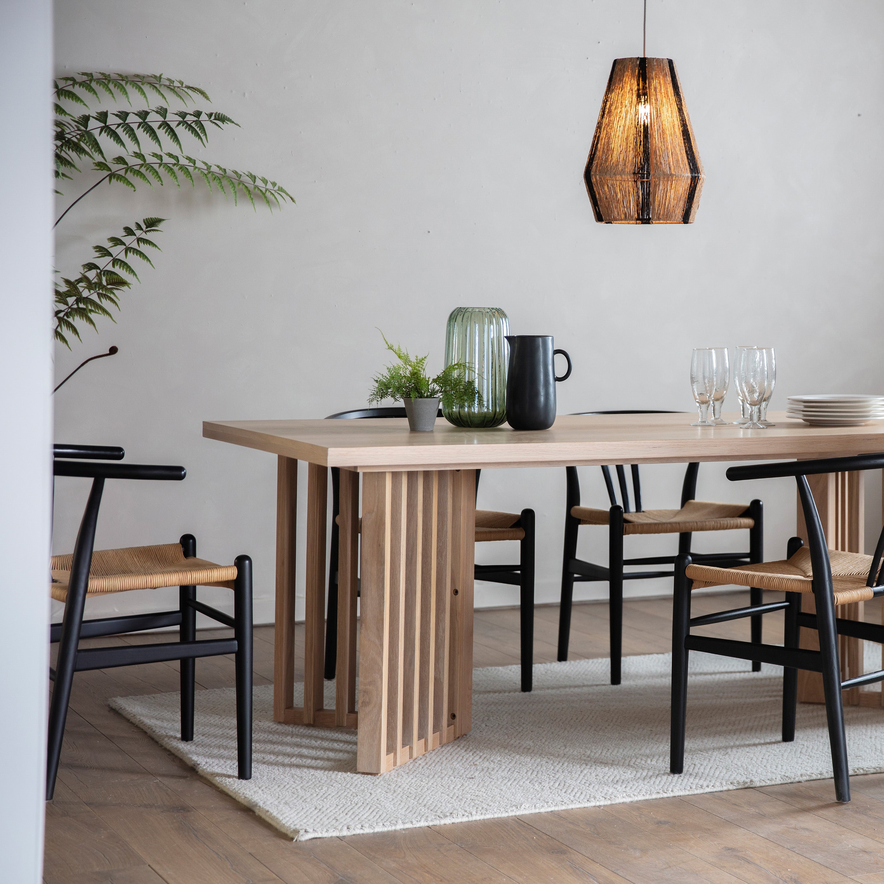 Islington Oak Slatted Rectangular Dining Table