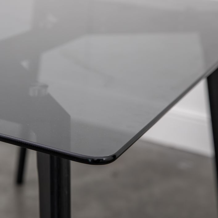 Raya Black Glass Rectangular Dining Table