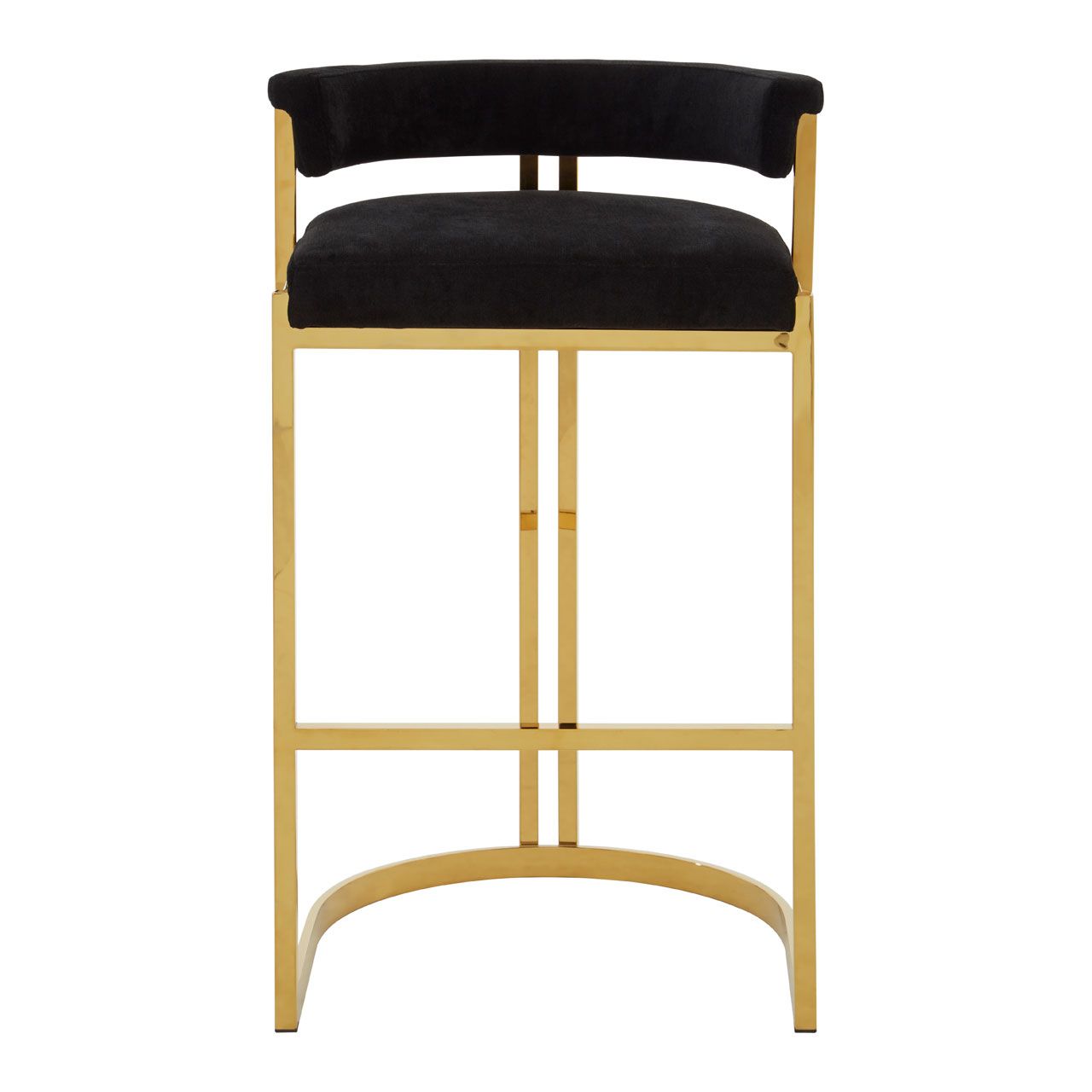Luxe Black Velvet Stool