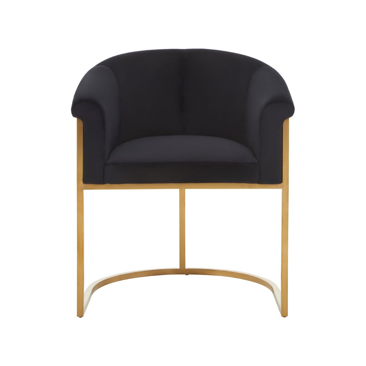 Black Velvet Cup Chair