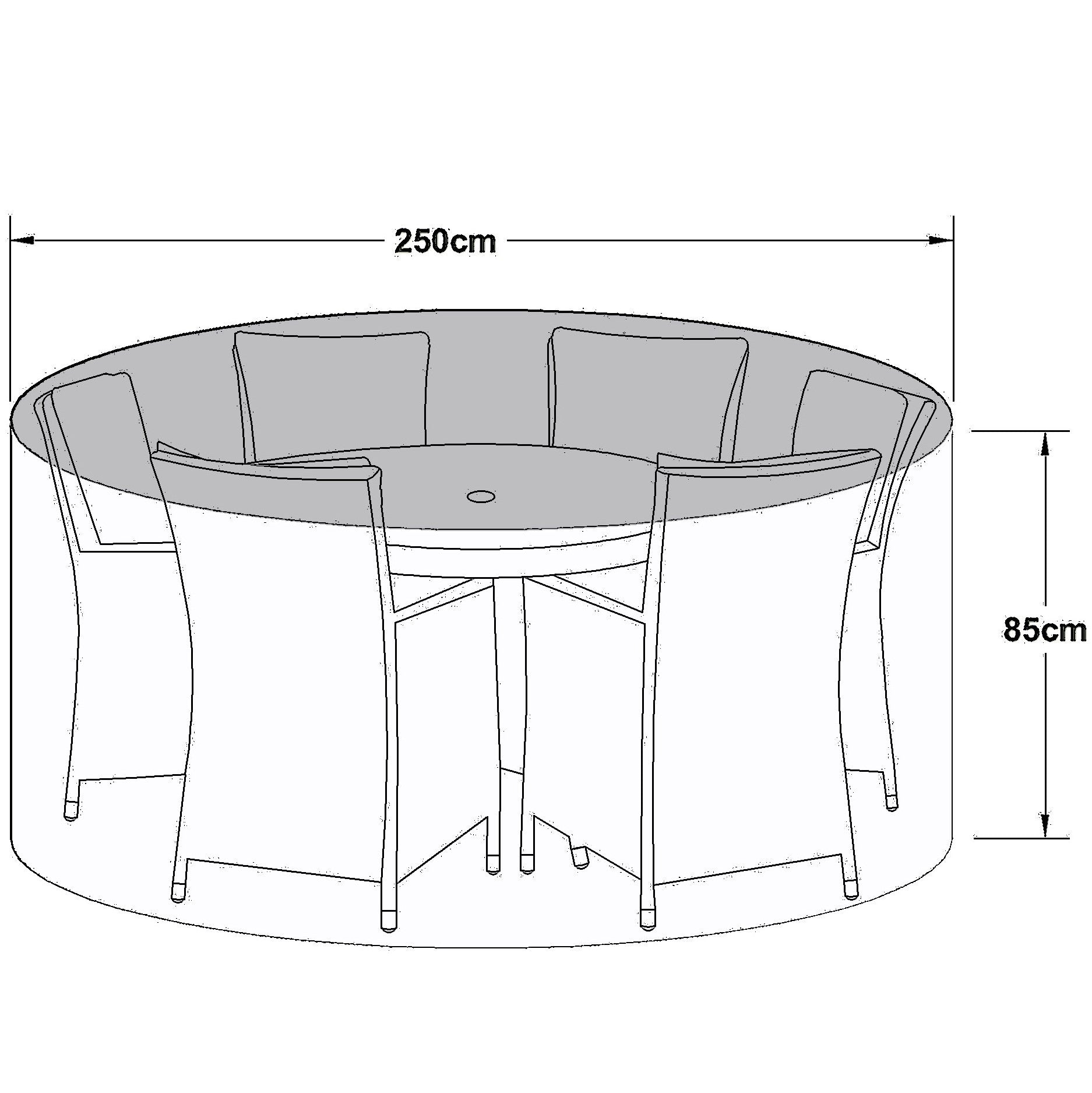 Outdoor Cover for 6 Seat Round Dining Set