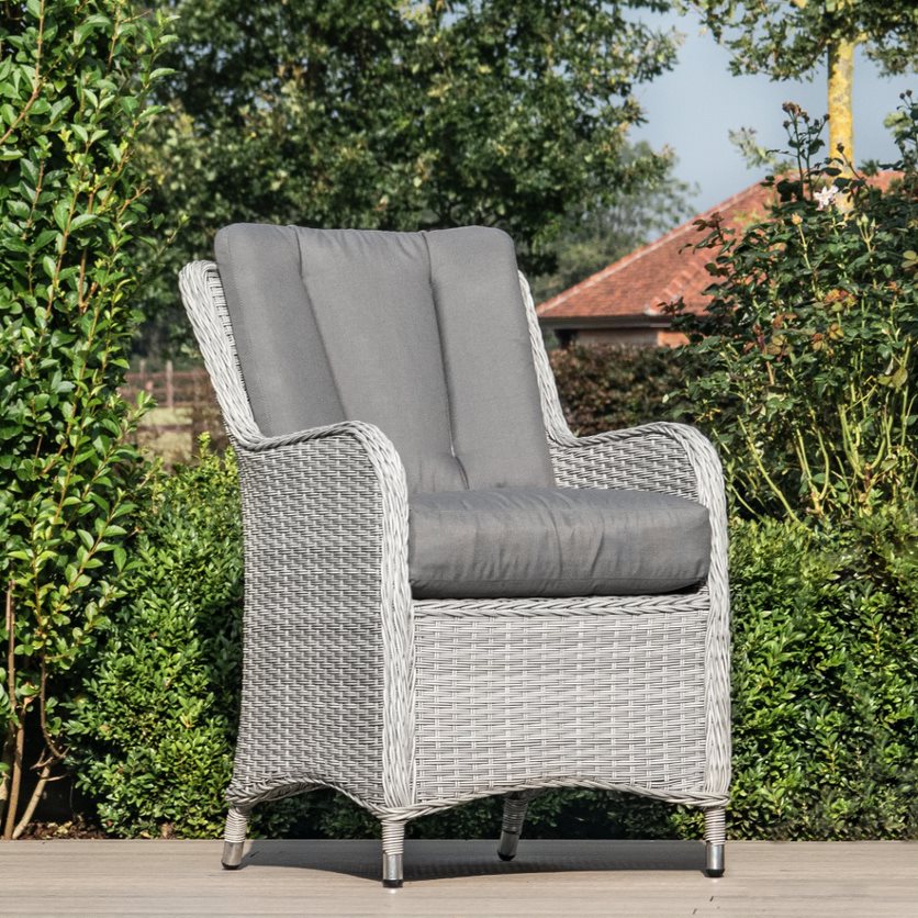 Grey Rattan 8 Seat Oval Rattan Dining Set - With Fire Pit Table