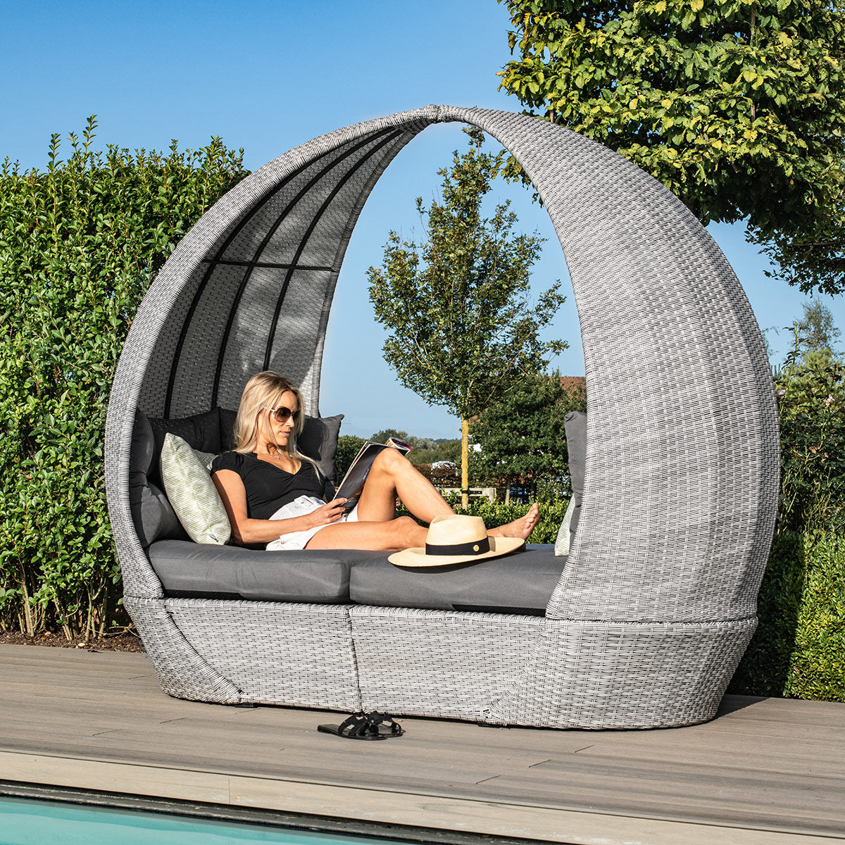 Ascot Grey Rattan Daybed