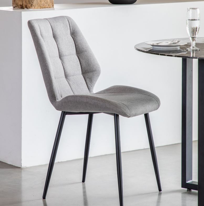 Grey Tapered Back Dining Chair - Set of 2