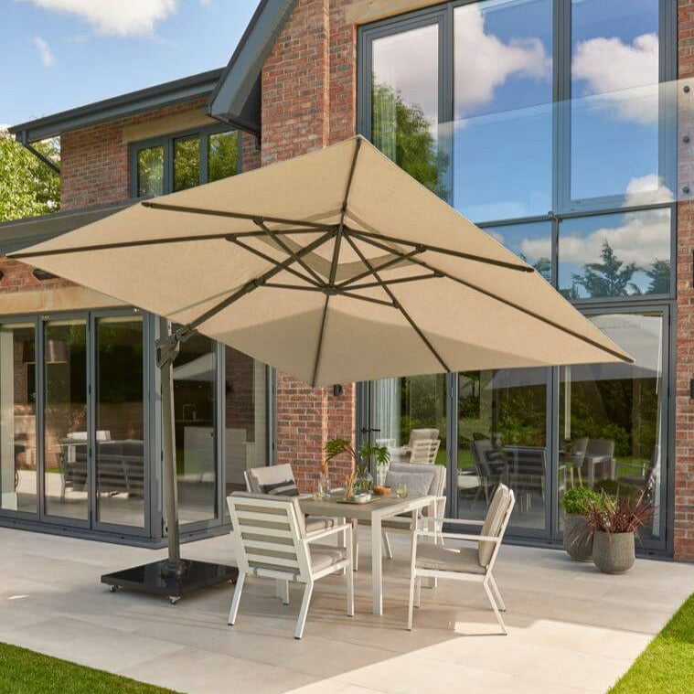 square 3x3m LED Parasol With Wheeled Base #colour_soft grey