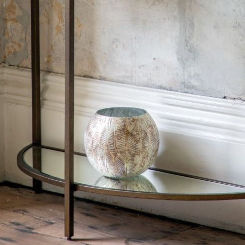 Dune Bronze Glass Curved Console Table