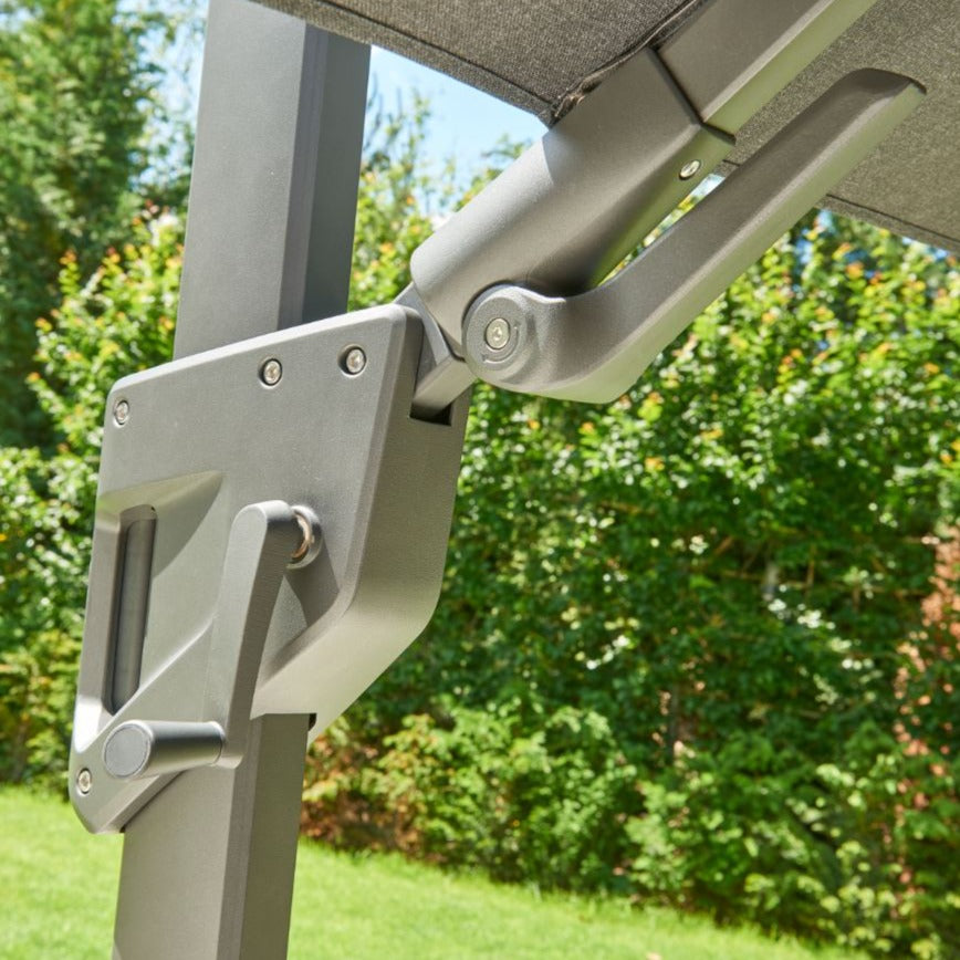 square 3x3m LED Parasol With Wheeled Base