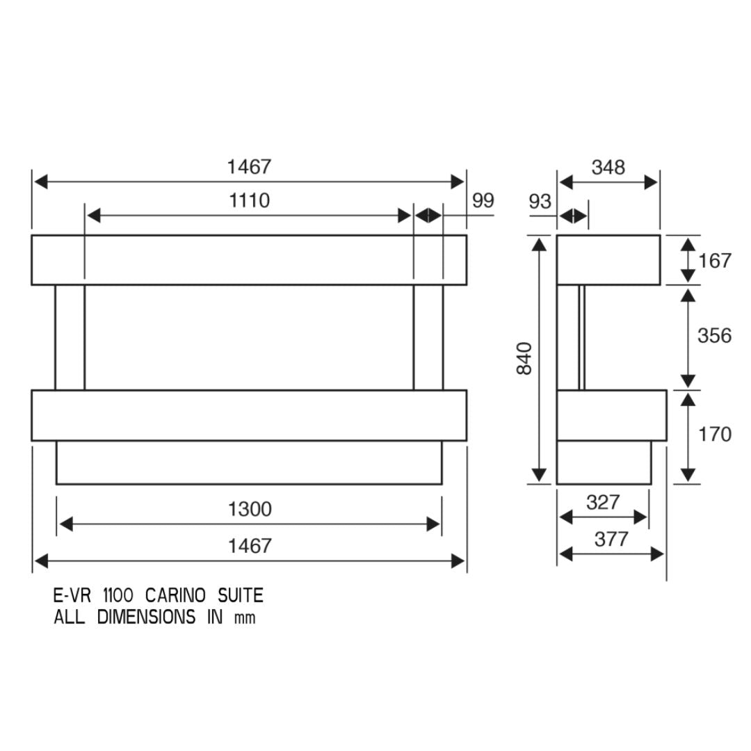Electriflame VR Carino 1100 Electric Fireplace Suite