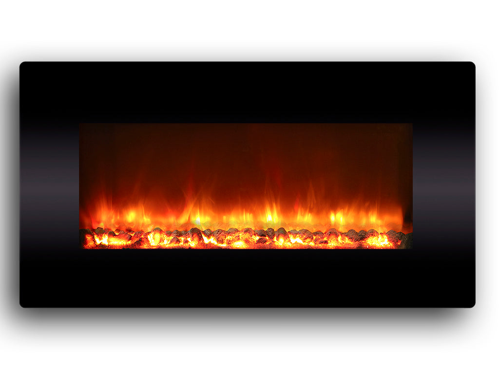 Electriflame XD 1100 Wall Mounted Electric Fire - Black Glass