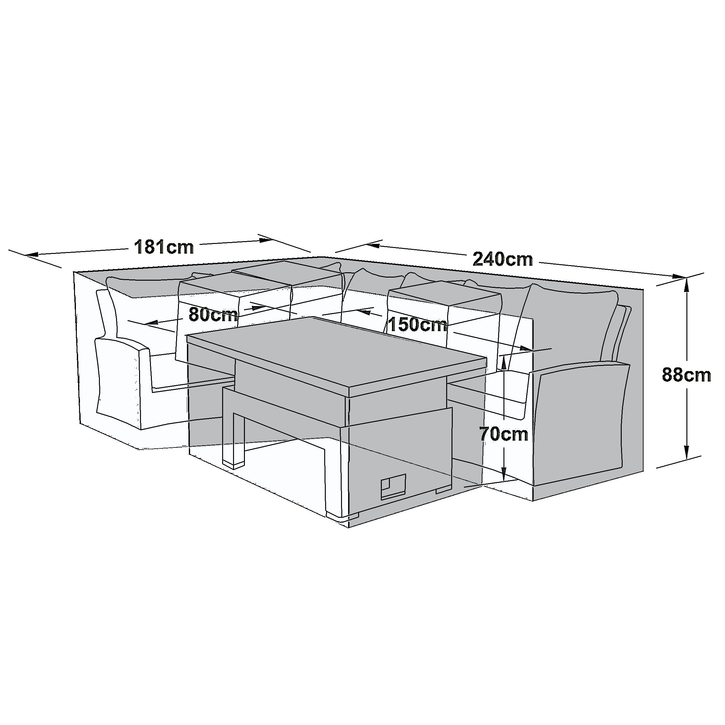 Outdoor Cover for Large Corner Dining Sofa Set