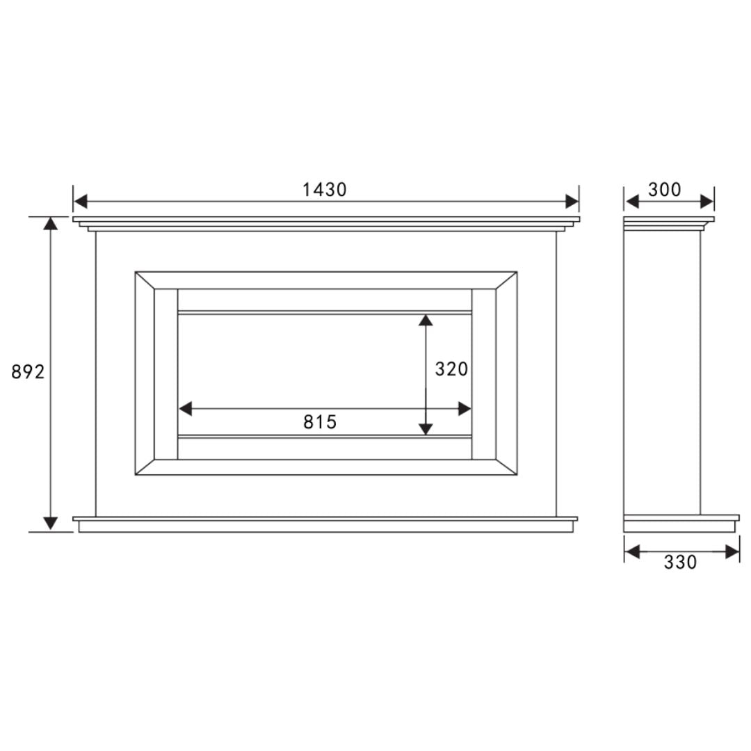 Ultiflame VR Vega 33" Electric Fireplace Suite - Smooth White