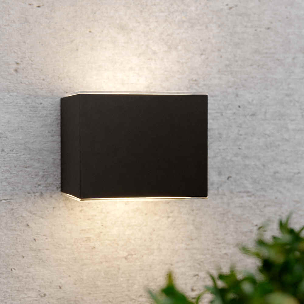 Dark Grey Up & Down Solar Wall Light