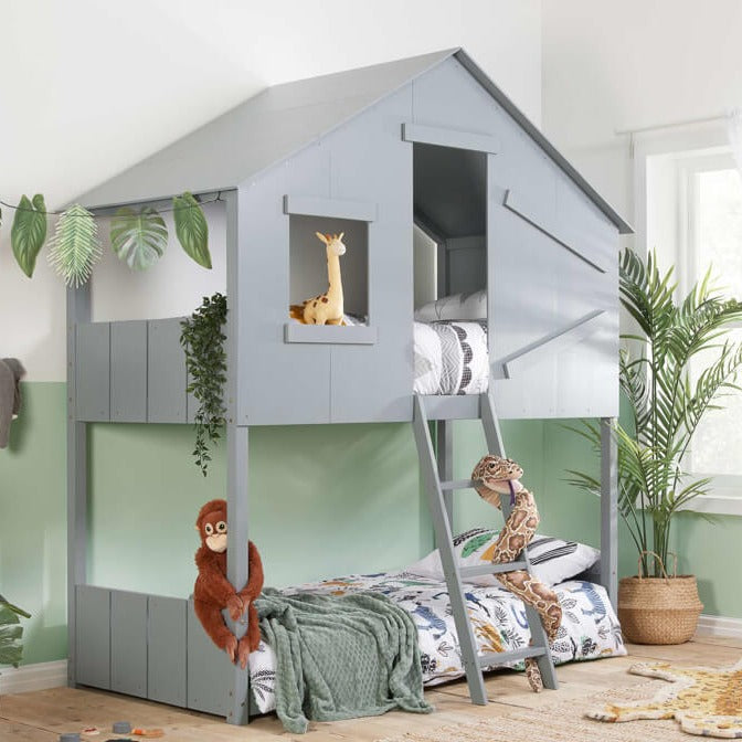 grey jungle house kids bunk bed