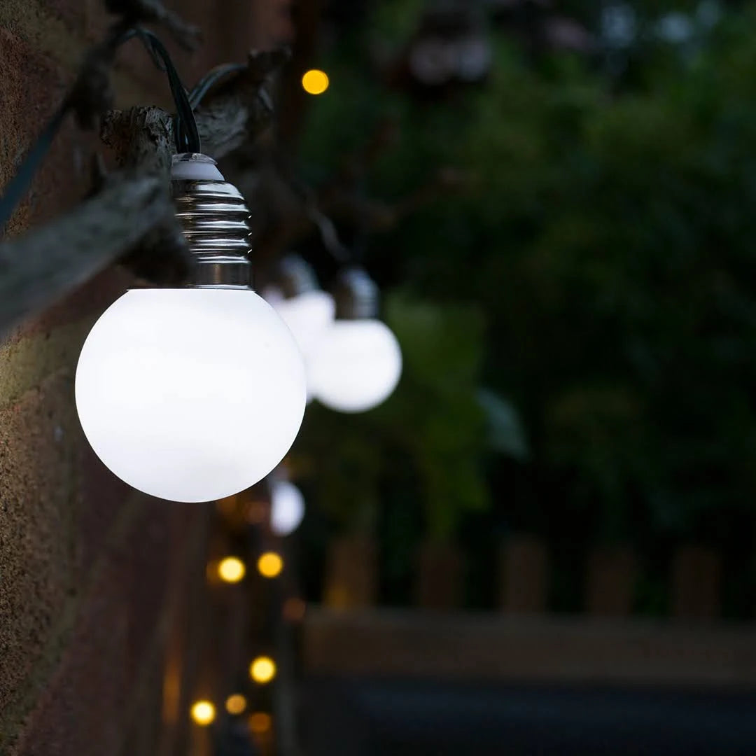 Natural White Solar Festoon Lights - 20 LEDs