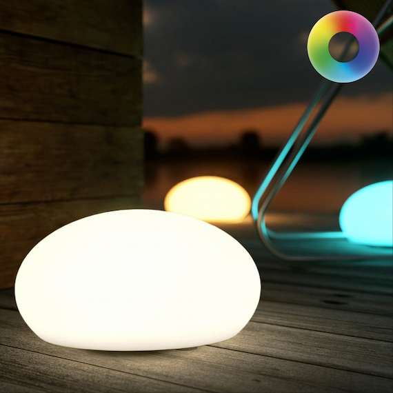 Multicoloured Indoor & Outdoor Solar Mini Pebble Mood Light