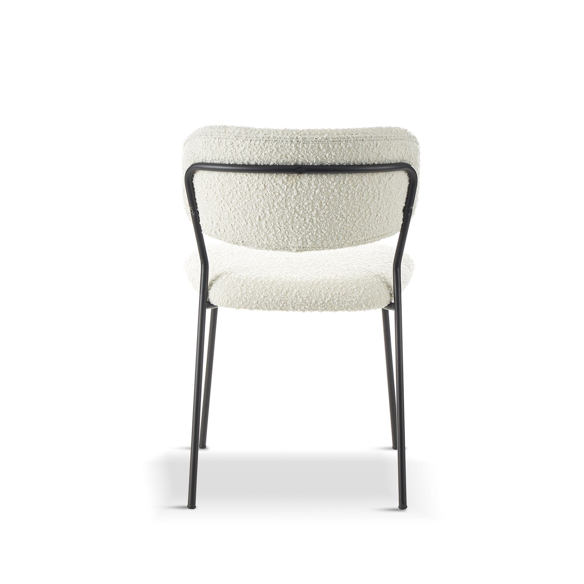 White Boucle Frame Chairs x2