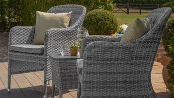2 seat grey rattan bistro set. 
