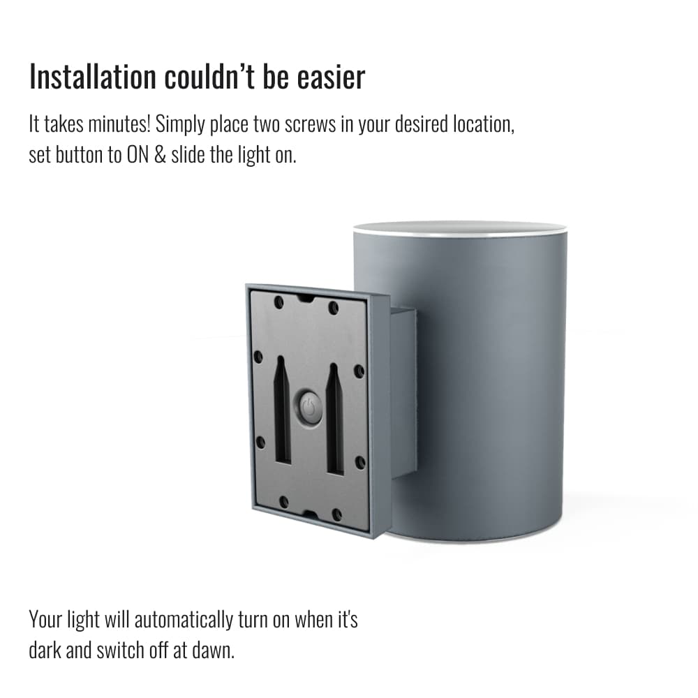 Dark Grey Up & Down Solar Motion Wall Light