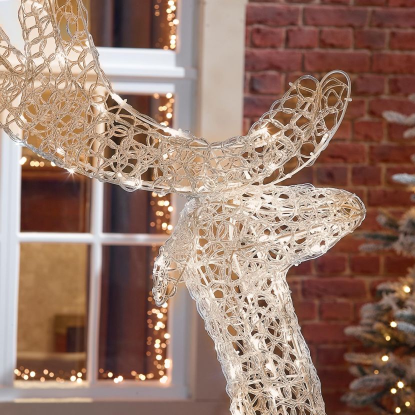 White 150cm Acrylic LED Christmas Reindeer ATM Living