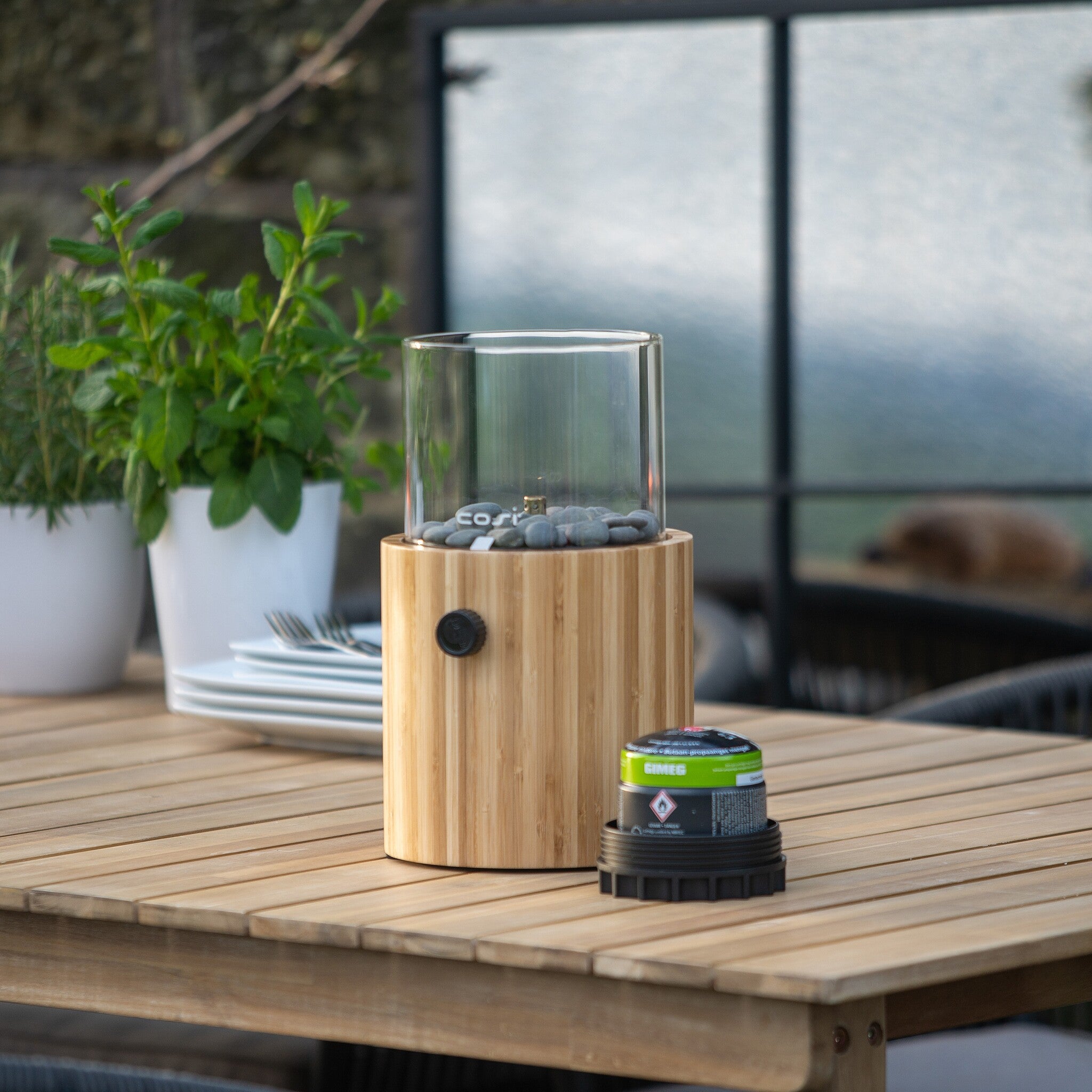 Bamboo Portable Table Top Fire Lantern