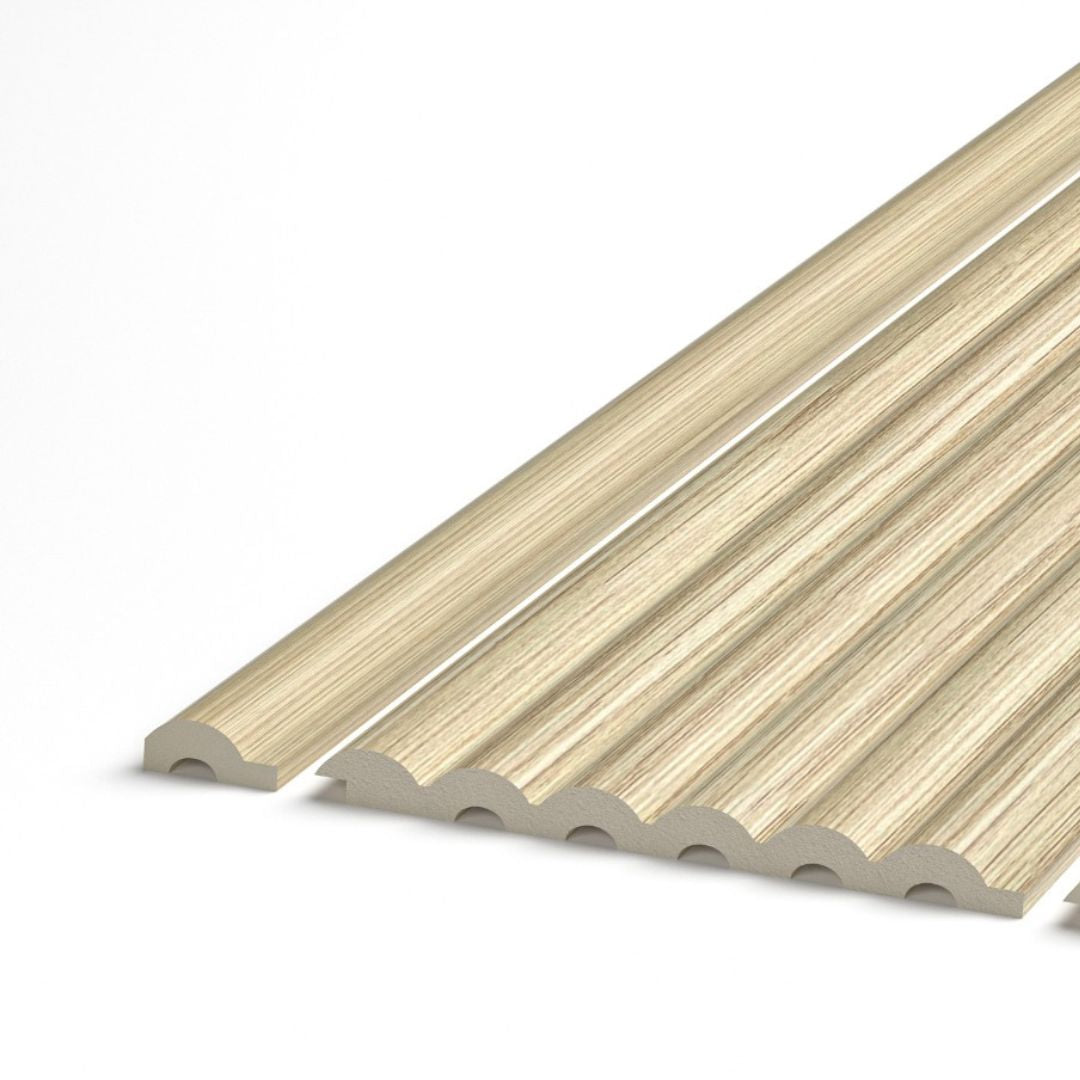 Arc Reeded Light Oak End Cap (Tongue)