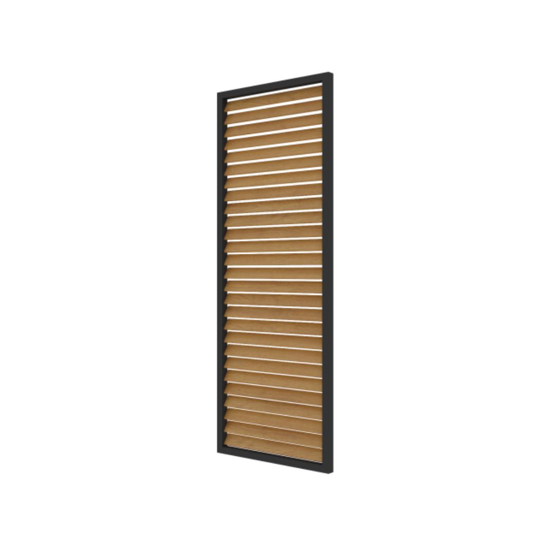 Hemera Deluxe 1.3m Fixed Louvred Side Panel in Light Oak