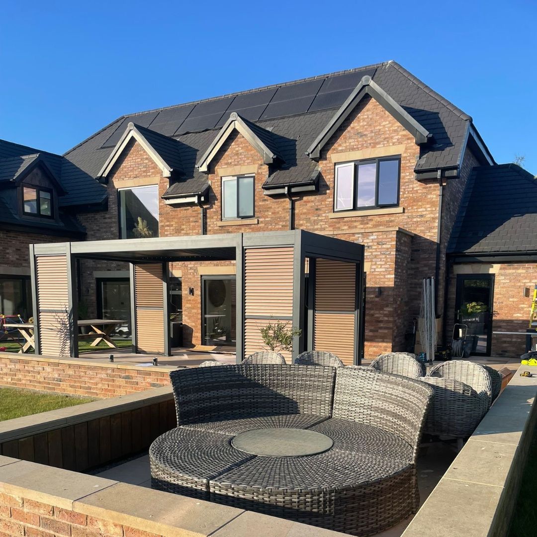 Hemera Deluxe Aluminium Pergola With 8 Legs - 6m x 3m in Grey