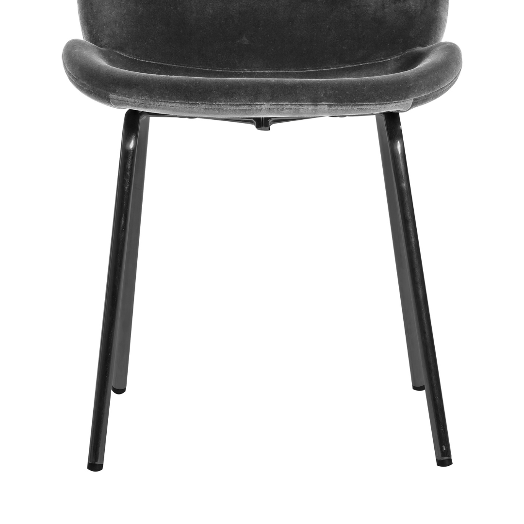 Rafferty Charcoal Velvet Dining Chairs - Set of 2