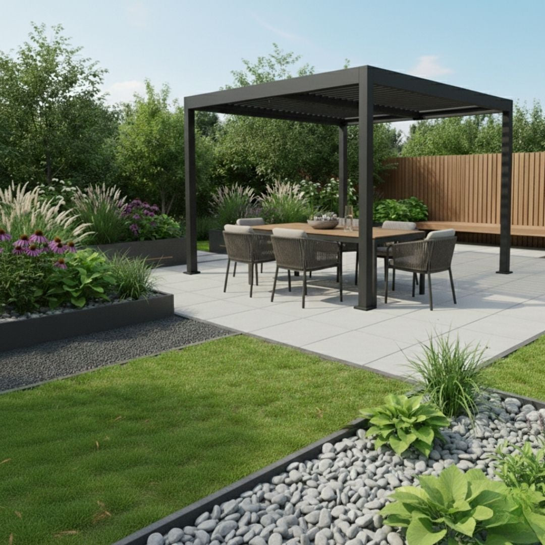 Athena Aluminium Pergola - 2.5m x 2.5m in Grey