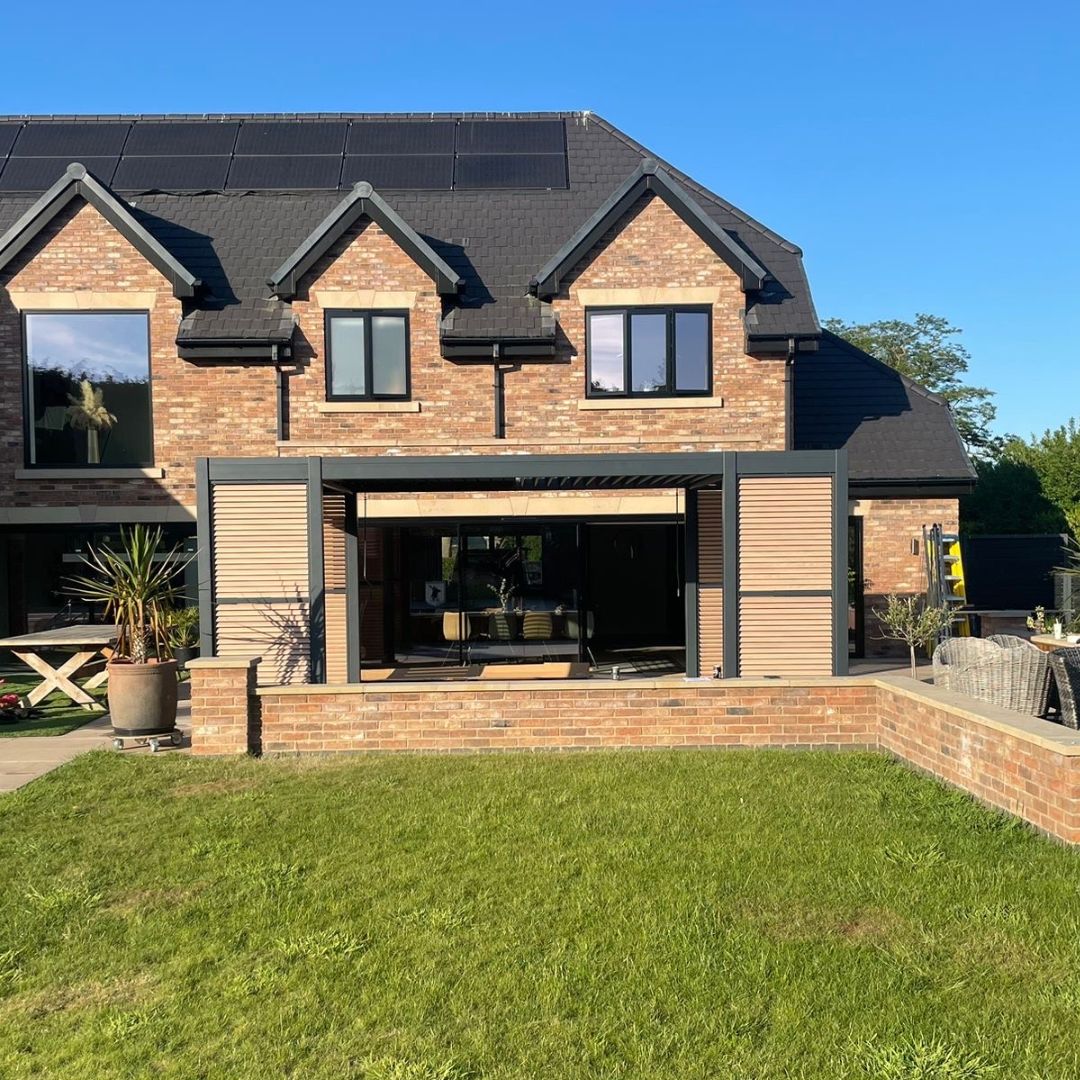 Hemera Deluxe Aluminium Pergola With 8 Legs - 6m x 3m in Grey