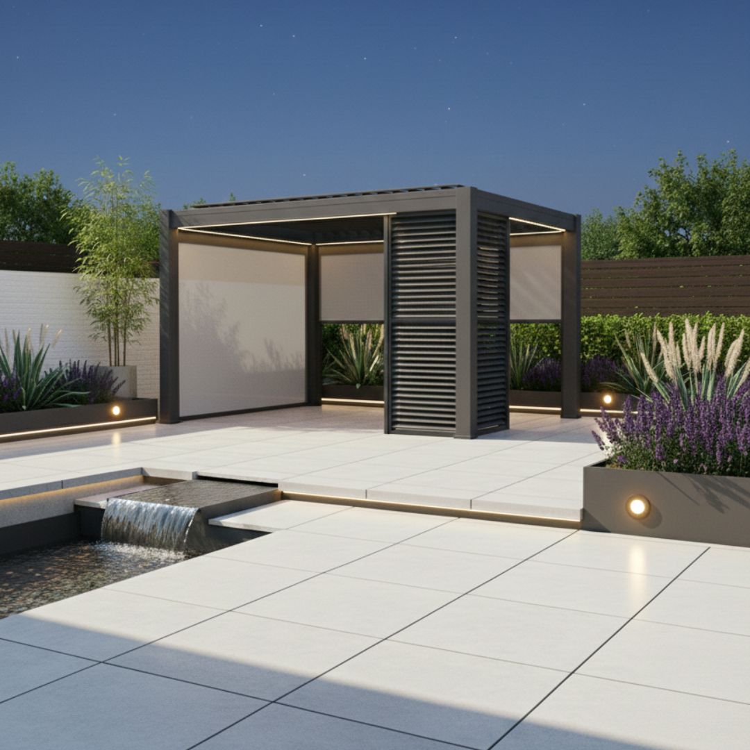 Hemera Deluxe Aluminium Pergola - 2.5m x 3m in Grey