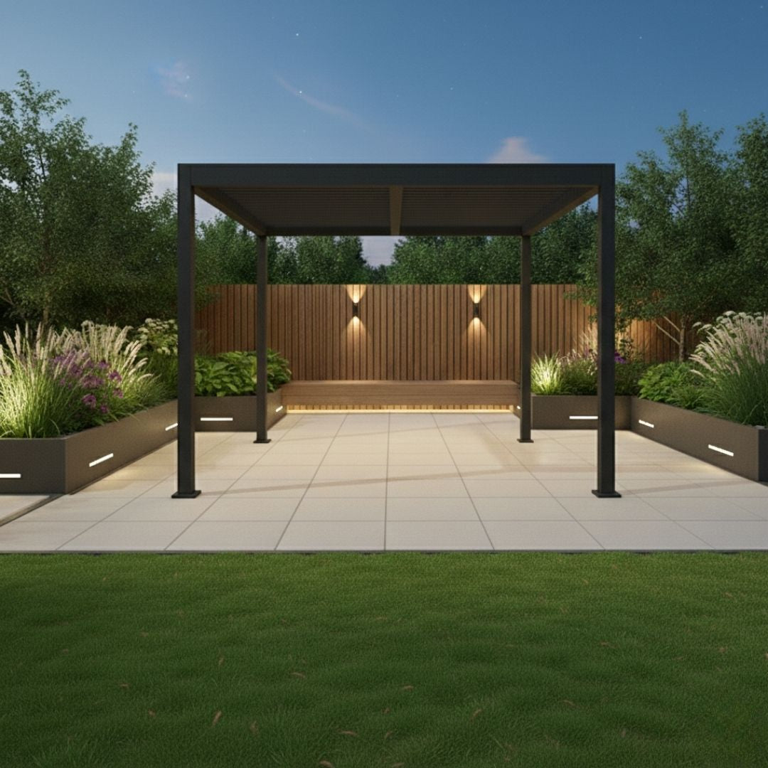 Athena Aluminium Pergola - 3m x 4m in Grey