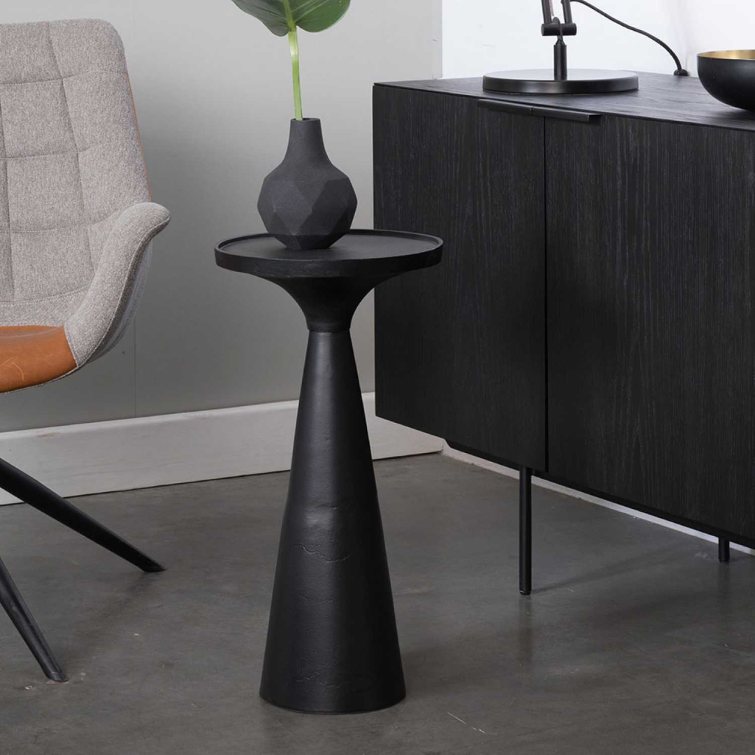 Voss Black Cylinder Side Table