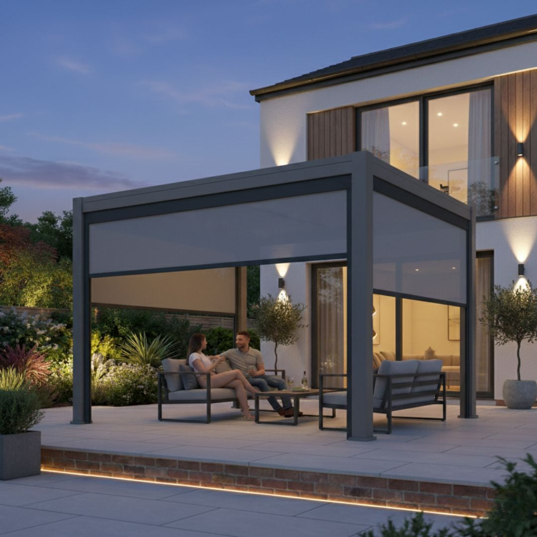 Hemera Deluxe Aluminium Pergola - 2.5m x 4m in Oyster