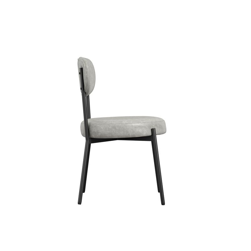 Grey Faux Leather Dining Chairs - Set of 2
