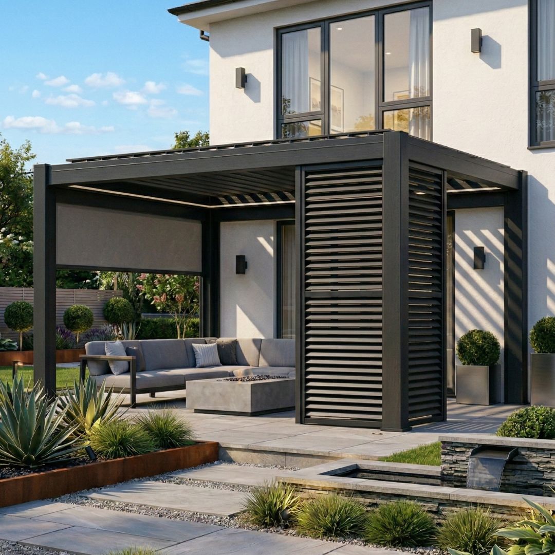 Hemera Deluxe Aluminium Pergola - 4m x 3m in Grey