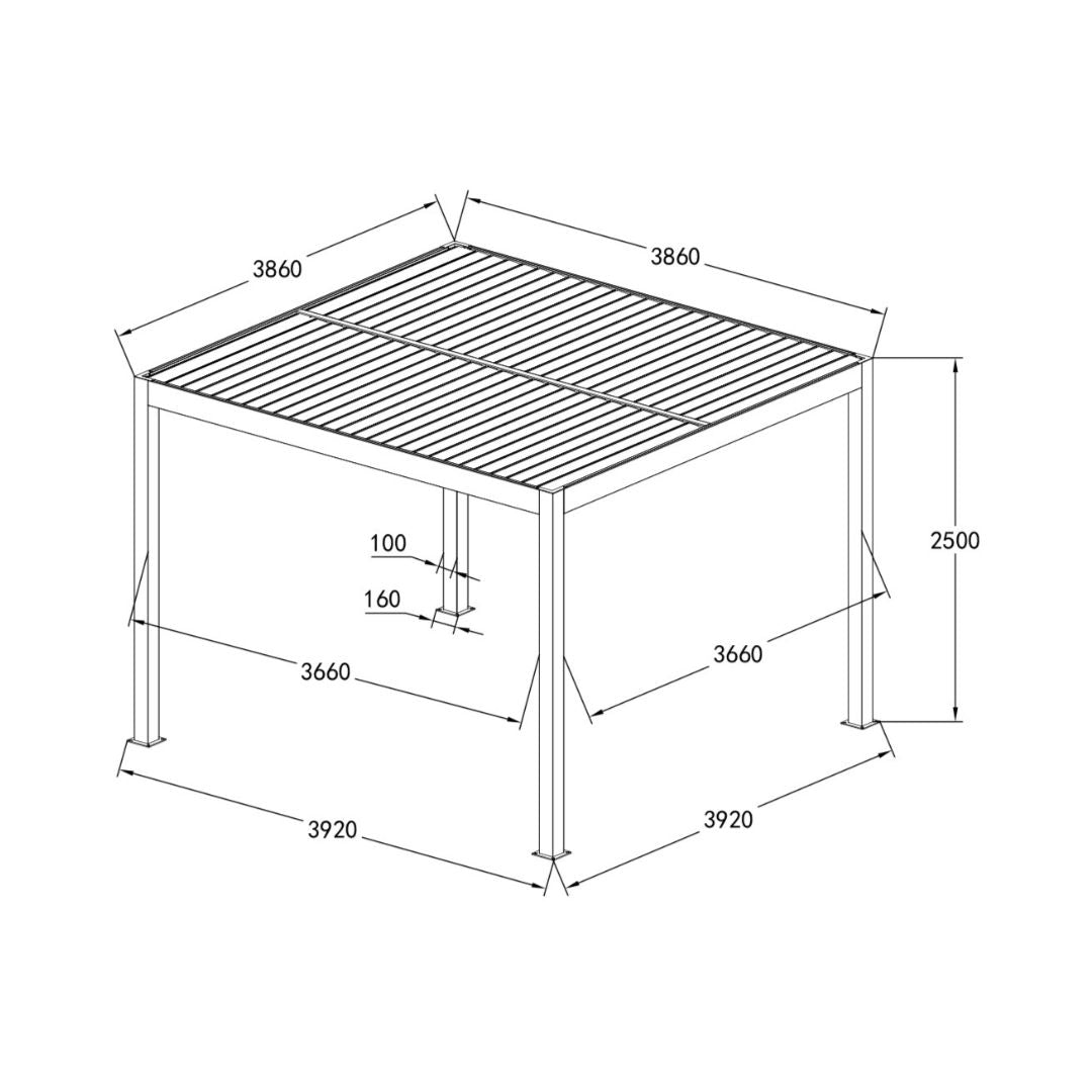 4m x 4m Athena Pergola Footprint