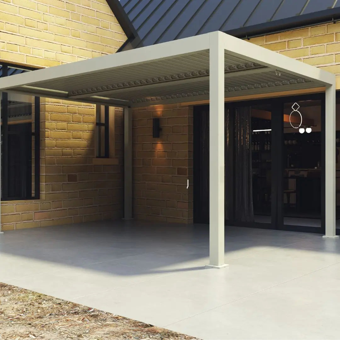 Athena Aluminium Pergola - 3m x 4m in Stone Grey