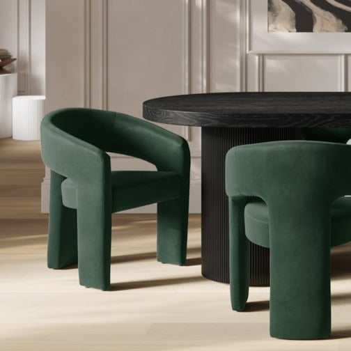 Velvet Forest Green Cup Dining Chair