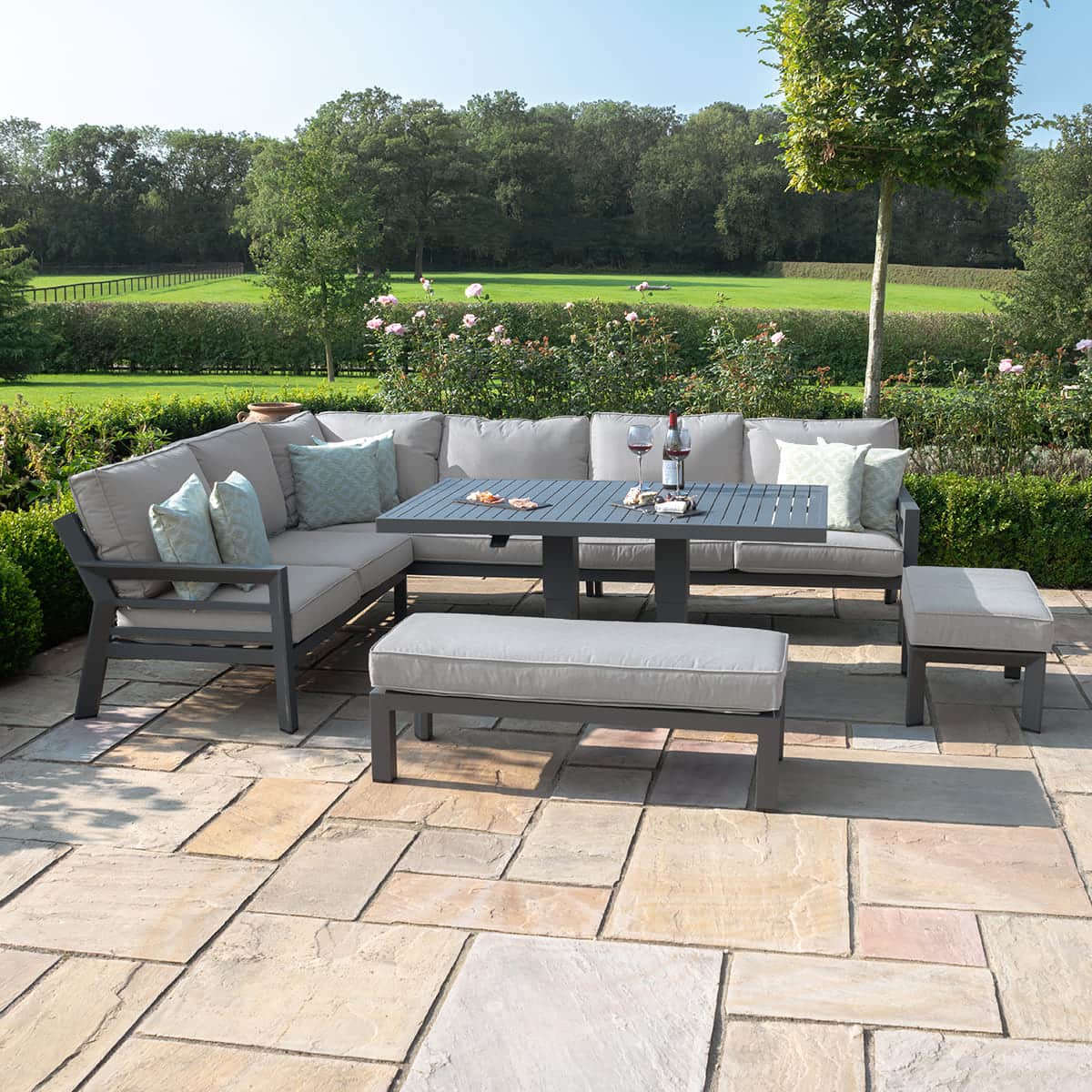 New York Corner Dining Set with Rising Table ATM Living